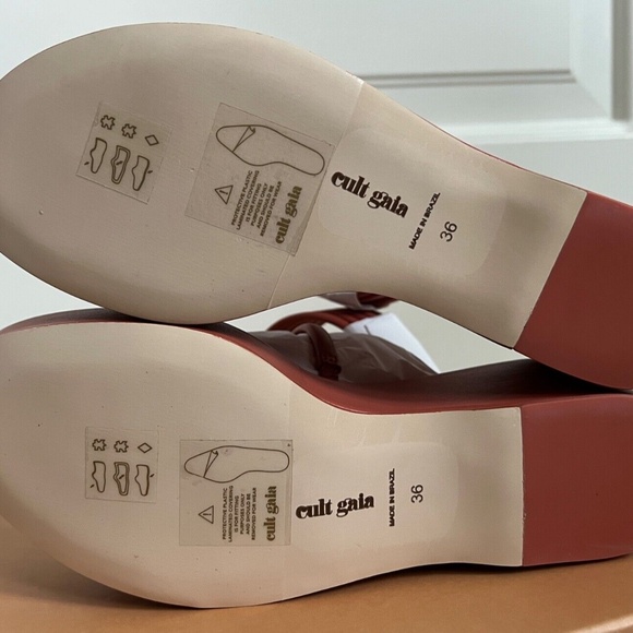 Cult Gaia Alba Jasper Leather Coil Wrap Strappy Platform Wedge Sandals Pumps - Picture 9 of 10